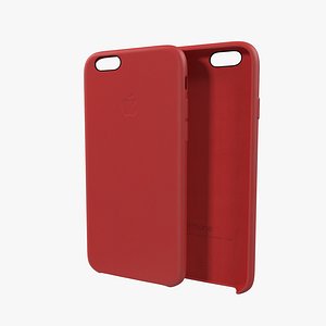 iPhone 6 Plus Leather Case Red 3D Model
