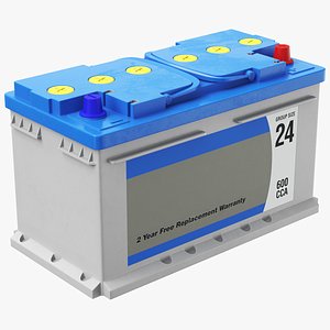 Car Battery White And Blue 3D model