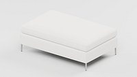 White Footstool Rounded Cushion Raised Legs