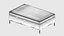 White Footstool Rounded Cushion Raised Legs