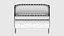 White Footstool Rounded Cushion Raised Legs