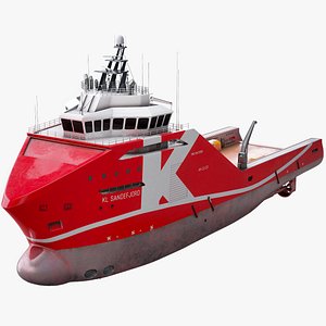 platform supply vessel sandefjord 3D model