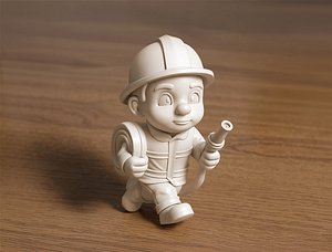 3D Cartoon Firefighter 3D Printable 3D print model
