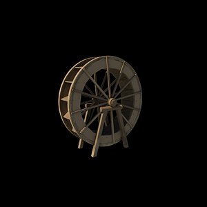 Watermill wheel 06 3D model