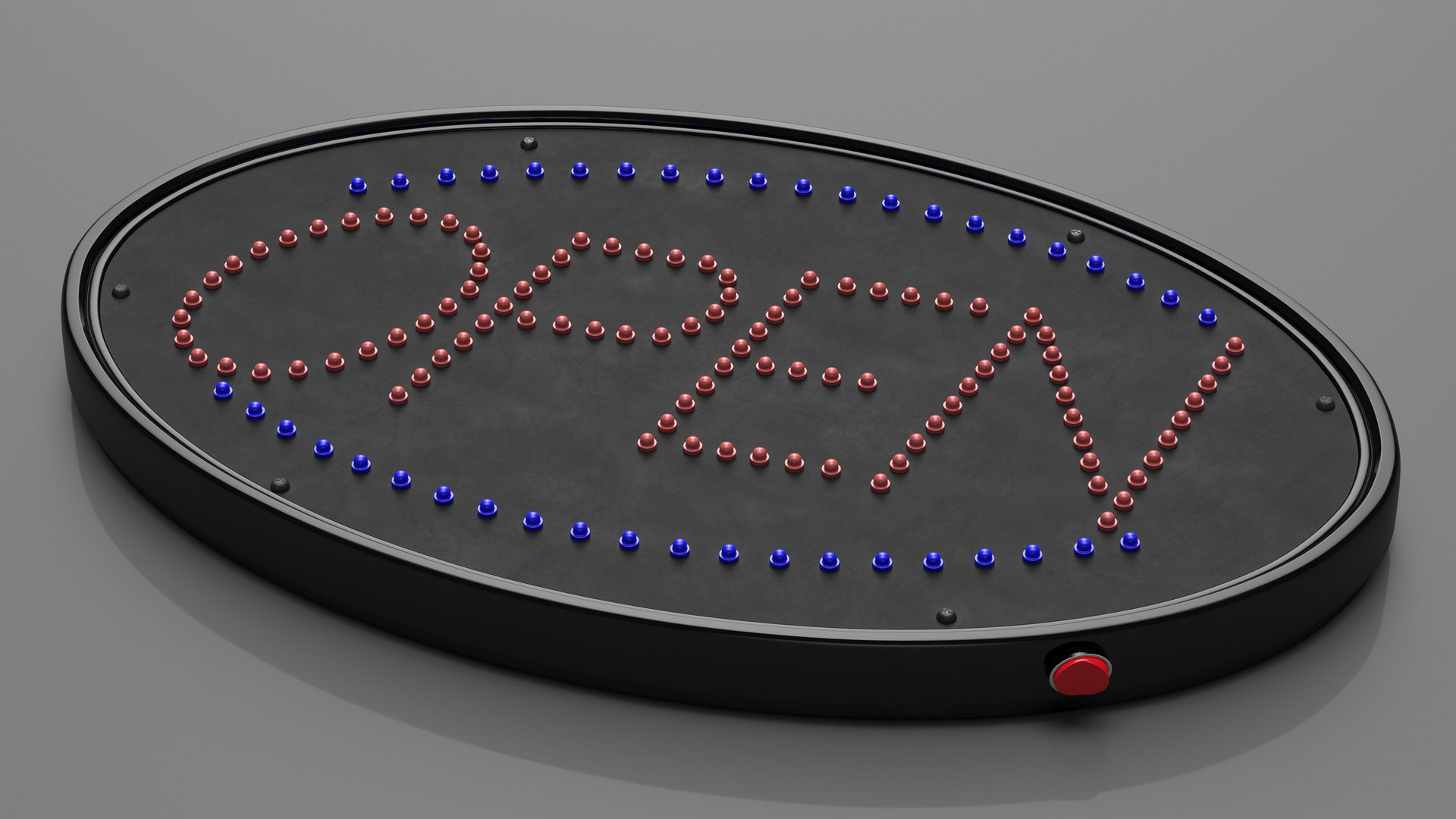Oval LED Light Business Sign Open OFF 3D - TurboSquid 2108564