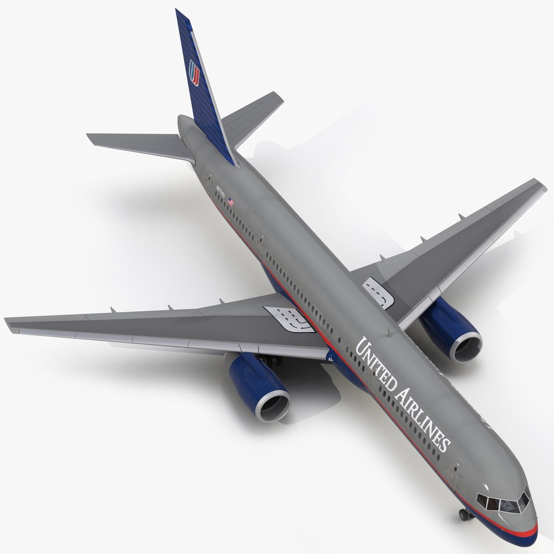Boeing 757-200 United Airlines 3D model preview