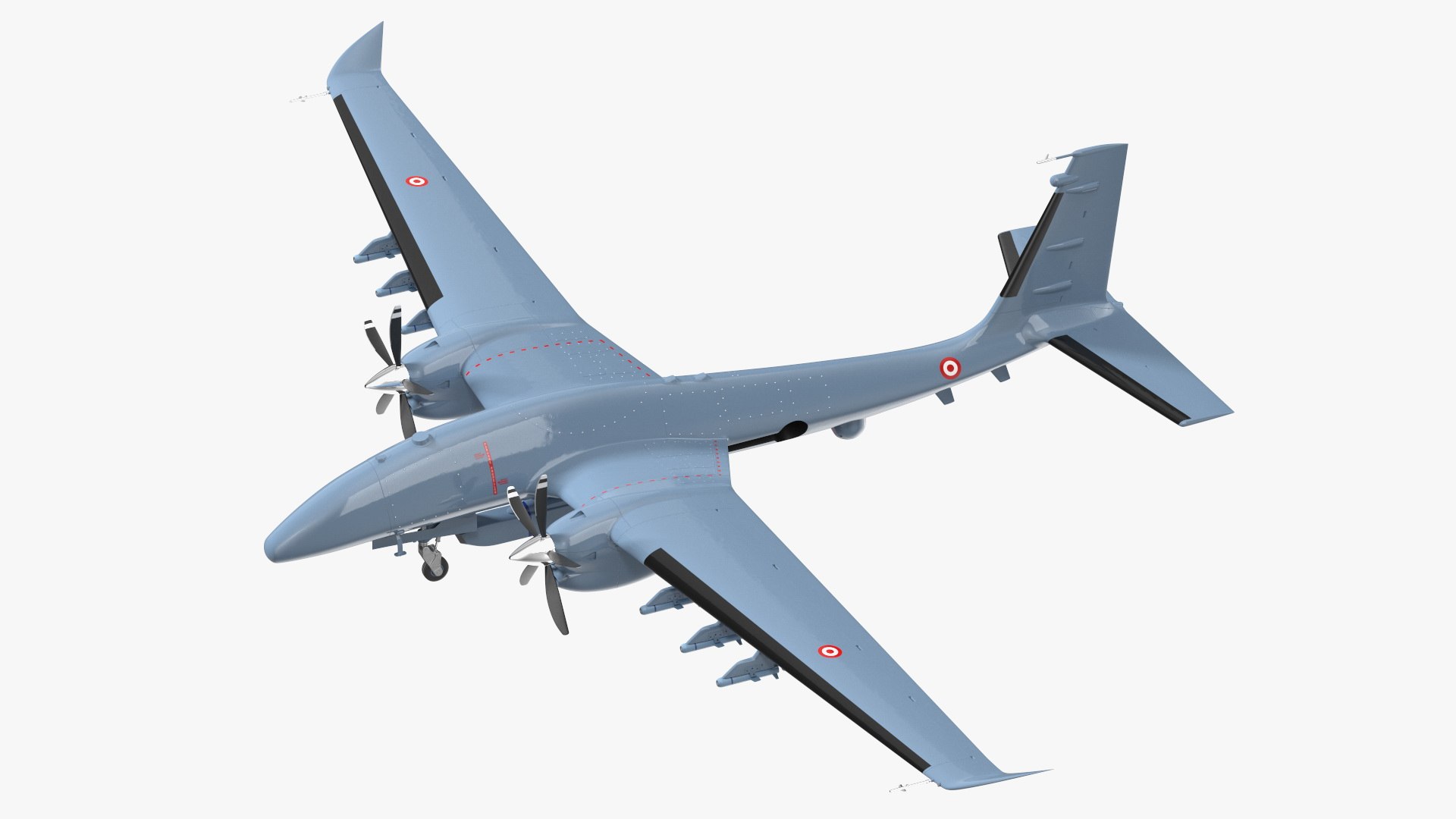 Tactical Aerial Combat Drone Rigged 3D model preview