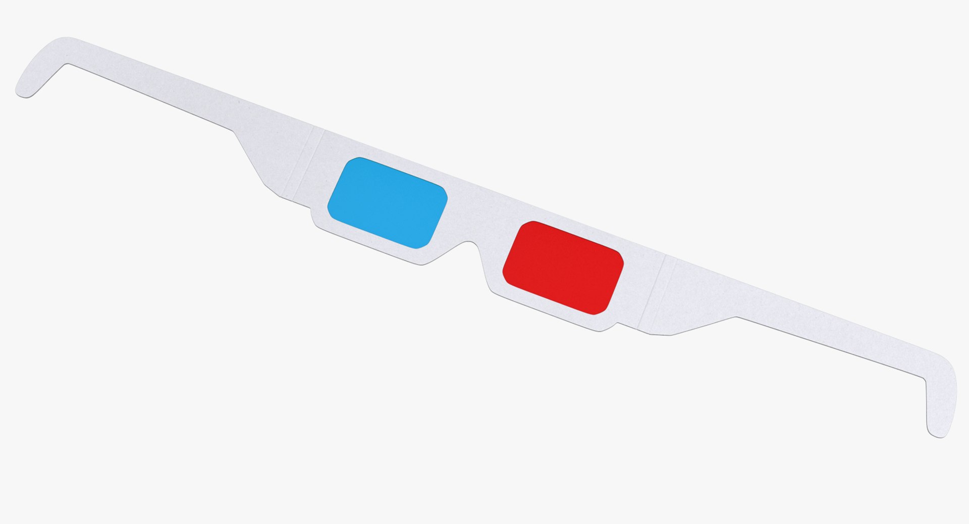 Disposable Red Cyan Paper 3D Glasses 3D model preview