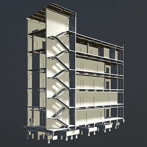 Building in section cut