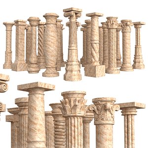25 Roman column 3D Model Basemesh