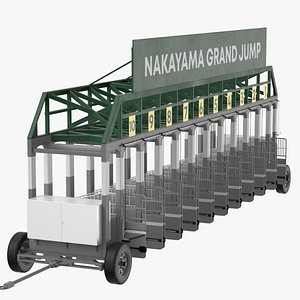horse racing starting gates 3D model