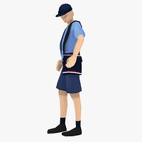 Postman Low Poly Rigged