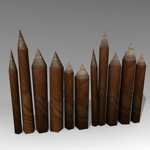 barrier wooden 3d lwo