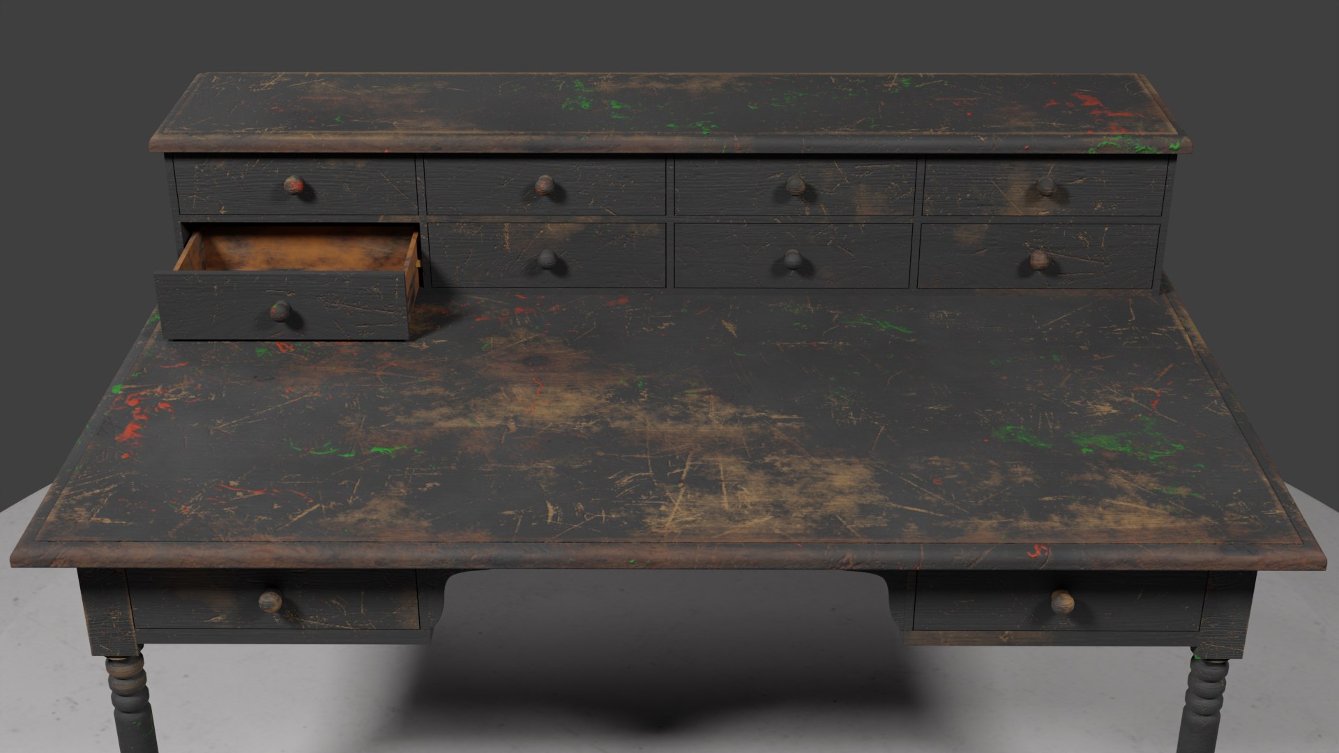 Rustic Atelier Table 3D Model - TurboSquid 2042118