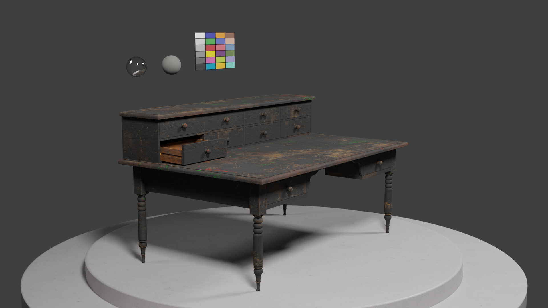 Rustic Atelier Table 3D Model - TurboSquid 2042118
