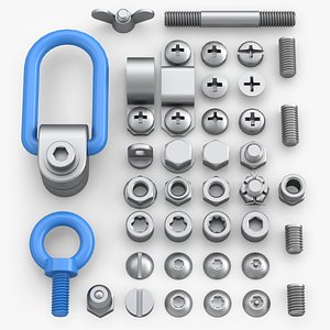 Bolt and nut heads collection
