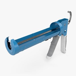 Sealant Gun with Ergonomic Handle Blue 3D model