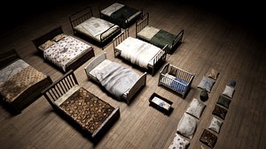 3D Bed Props Pack Low model