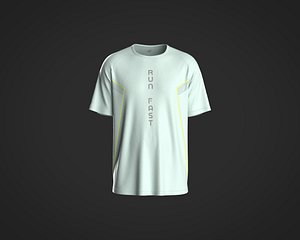 Mens running t-shirt with mesh fabric detailing in diffrent color model