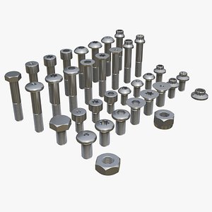 Bolts and Nuts Collection 3D model