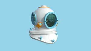 3D Diving Helmet 09 - Blue Cartoon - Character Design Fashion
