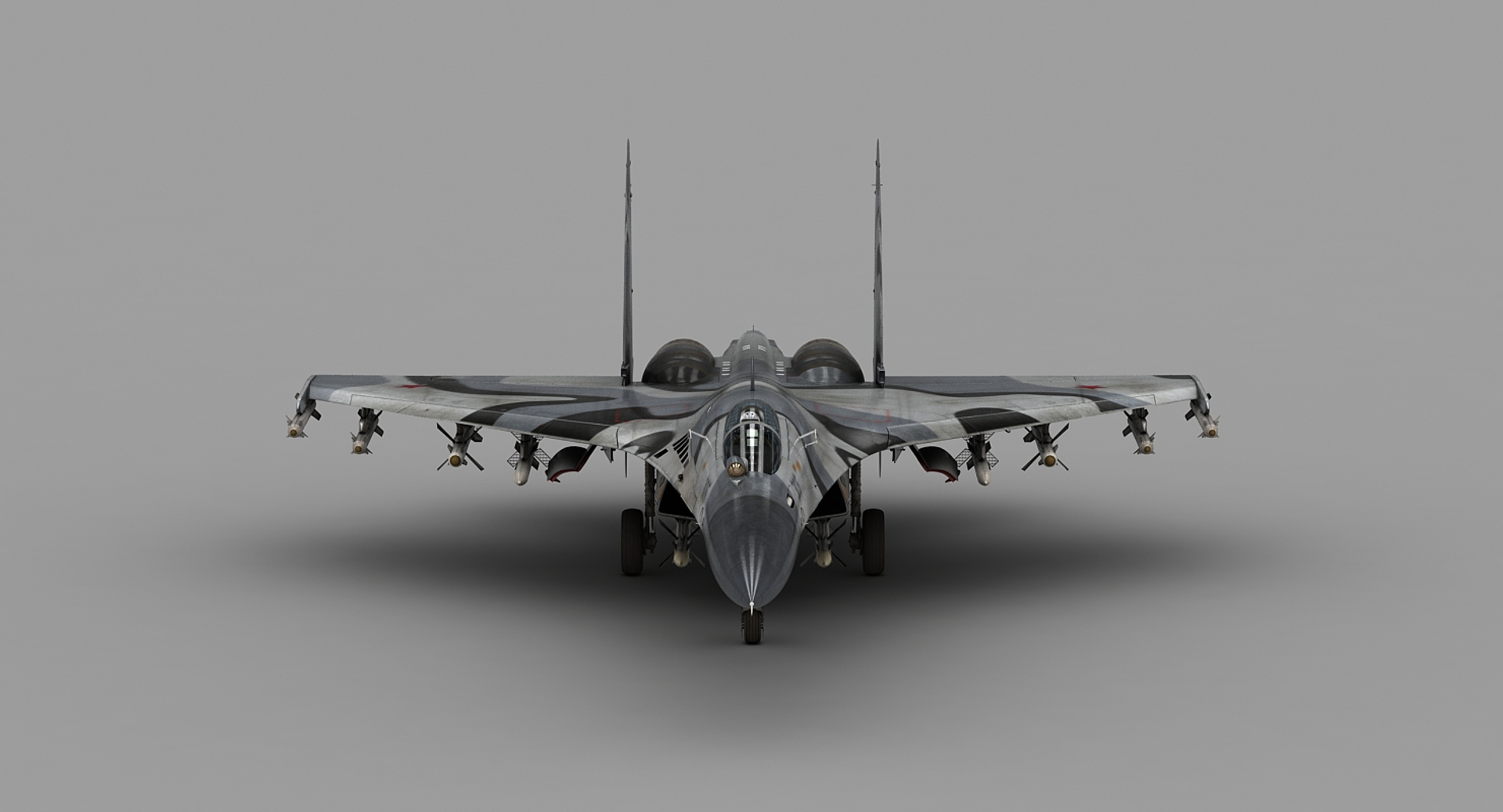 Sukhoi Su-27 Flanker Russisches Kampfflugzeug 3D-Modell