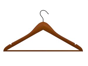 3D model clothes hanger wood