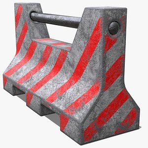 3D Concrete Barrier PBR