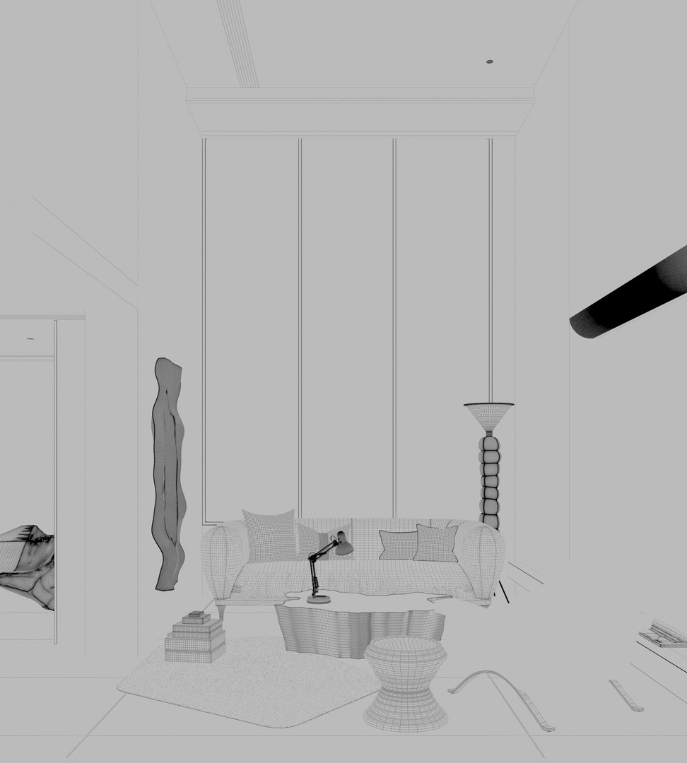 3D Living Room Lobby Hall - TurboSquid 2312116