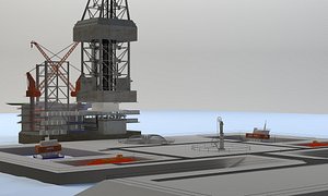 oil drilling rig 3d model