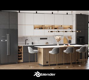 interior modern kitchen 3D model