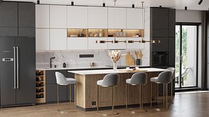 interior modern kitchen 3D model