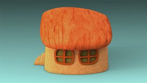 low-poly building 3D model