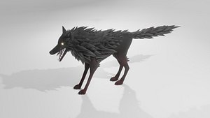 Low Poly Dark Wolf