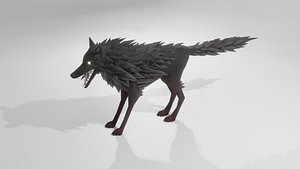 Low Poly Dark Wolf