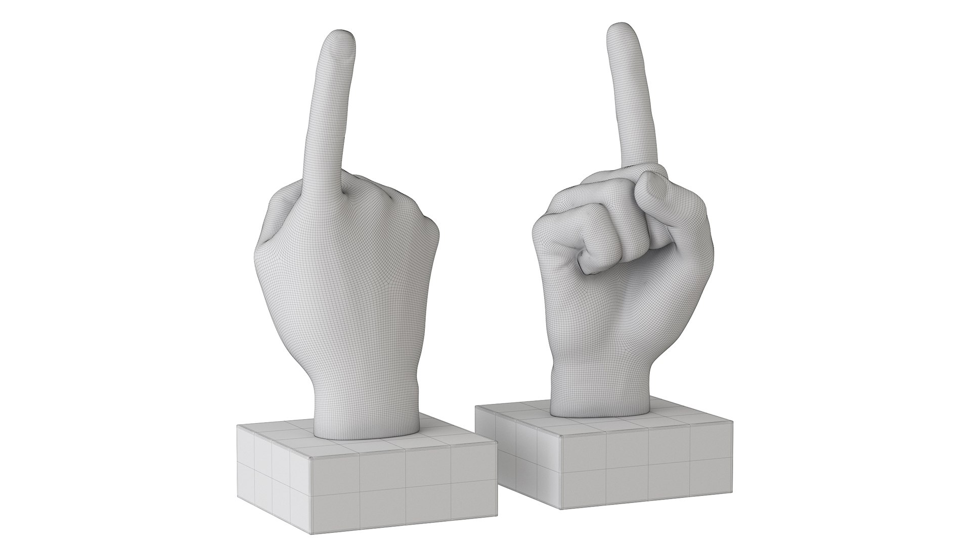 3d Figurine Hand Gesture With Raised Index Finger Up Model - Turbosquid 