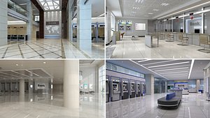 3D model Bank lobby Collection 1