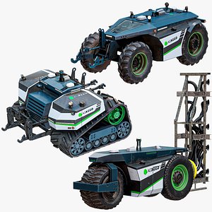 X3 AgBot Farming Robots Bundle PBR 3D