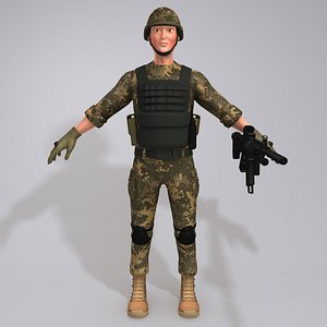 soldier uniform boots 3D