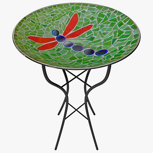 Mosaic BirdBath Table