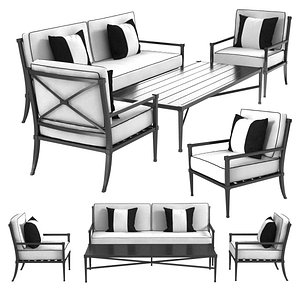 Restoration Hardware TROUSDALE sofa chair and coffee table