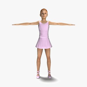 Low Poly Young Ballerina Girl