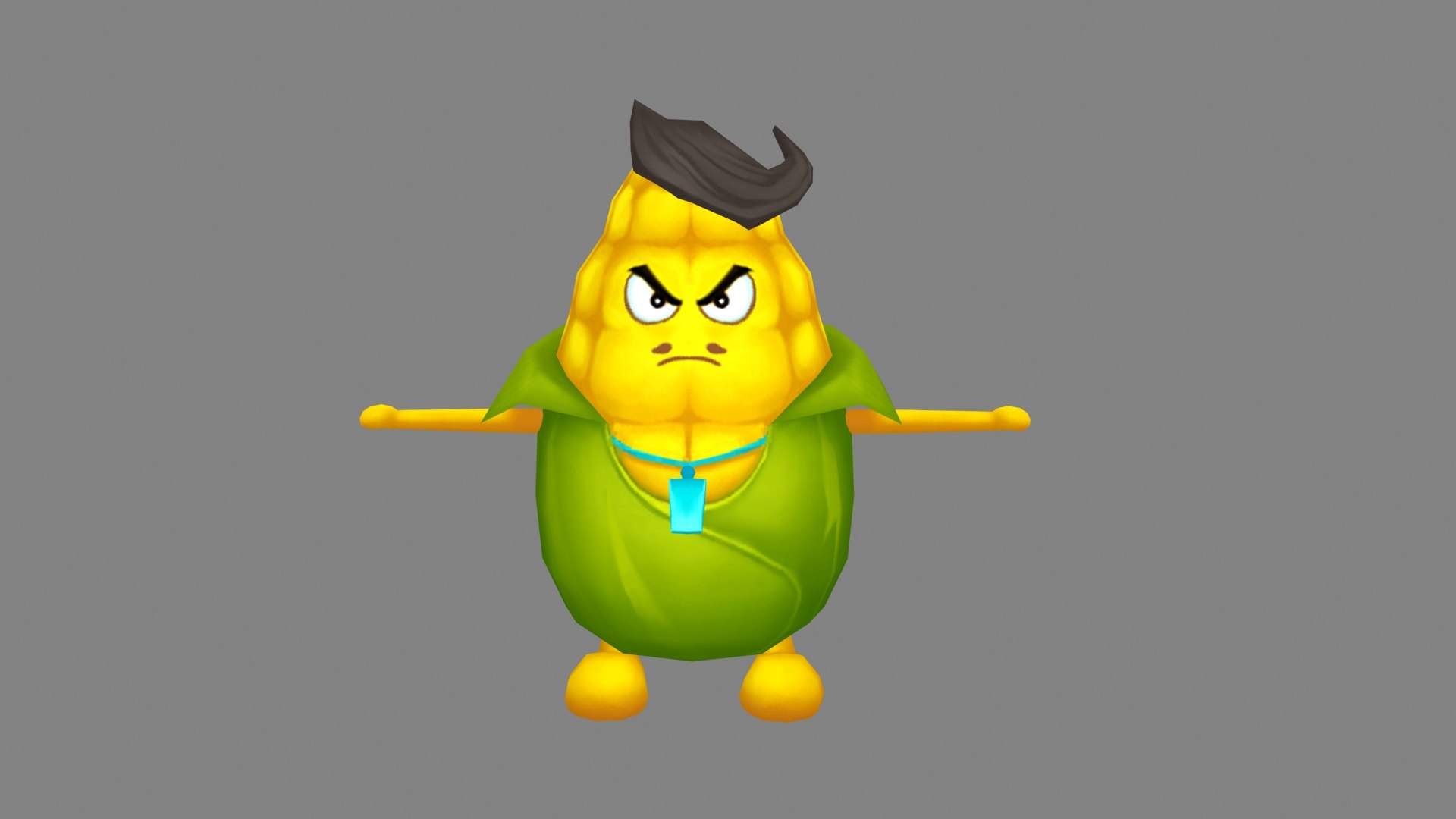 Cartoon Vegetable Mascot Corn Man 3D Model TurboSquid 1949598