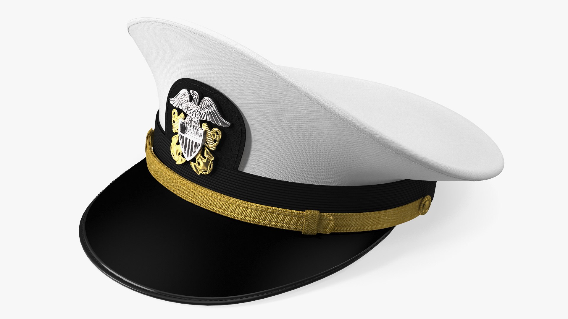 Naval Officer Cap 3D model preview