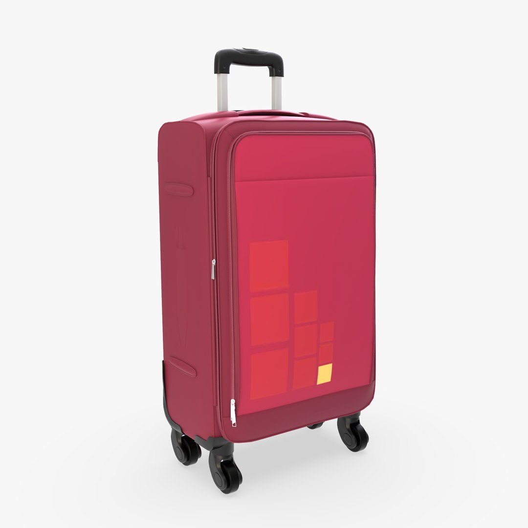 3D Red Suitcase Model TurboSquid 2048459