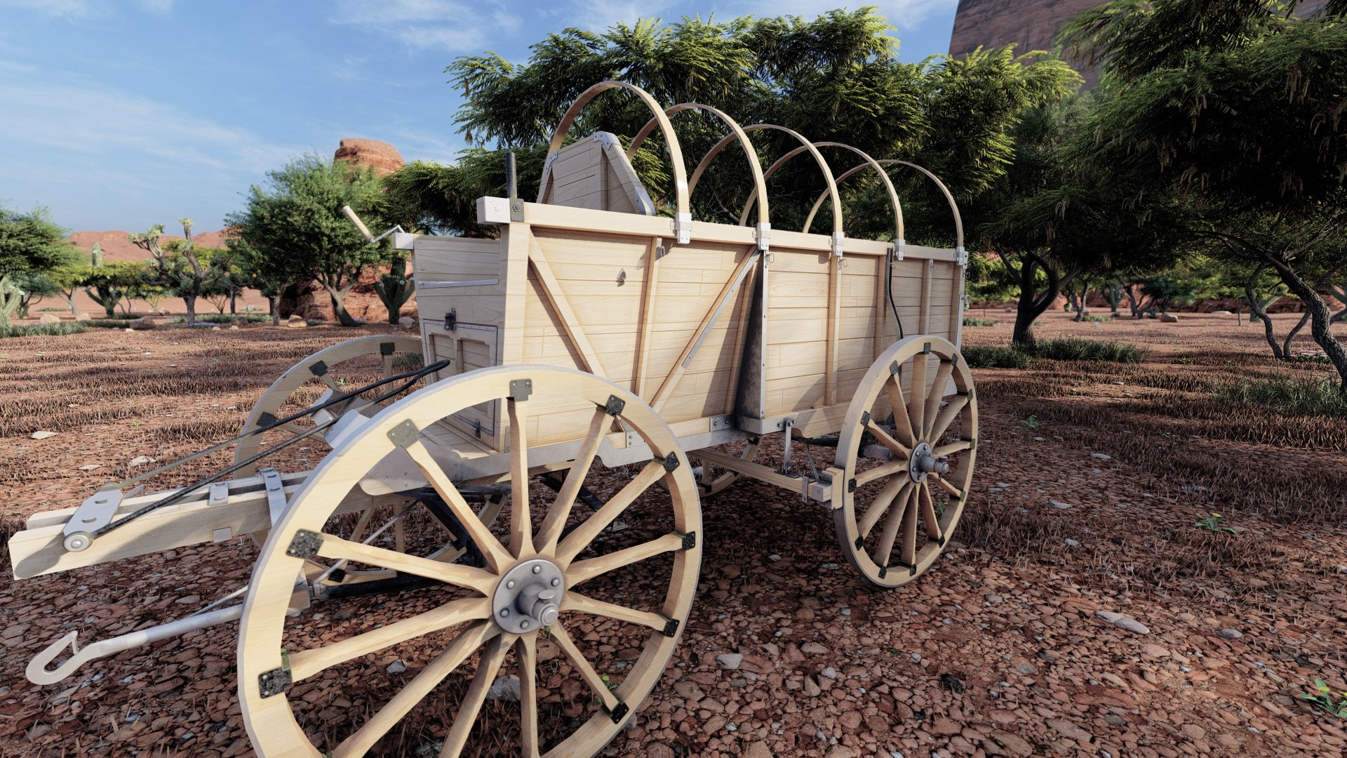 3D Model Light Army Field Wagon - TurboSquid 2276086
