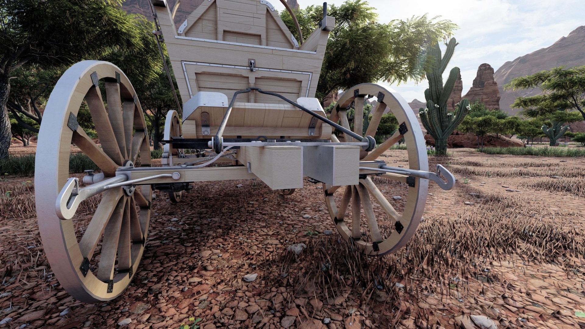 3D Model Light Army Field Wagon - TurboSquid 2276086