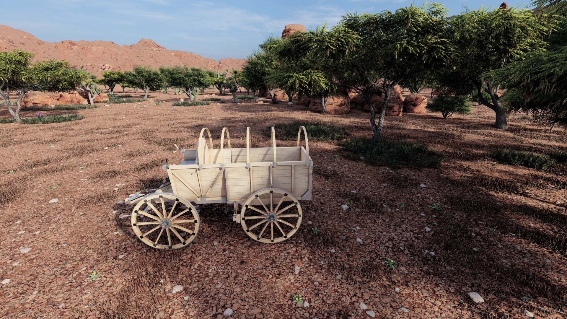 3D Model Light Army Field Wagon - TurboSquid 2276086
