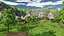 Fluss-Berg-Szene
