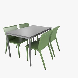 Modern Dining Set - Table with 4 Chairs Minimalist Design